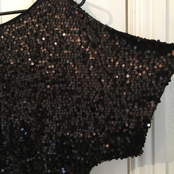 Adrianna Papell Blk Sequin Top - Picture 5 of 5